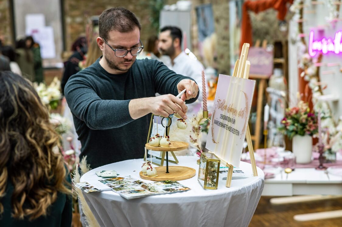 Messestand an der Hochzeitsmesse